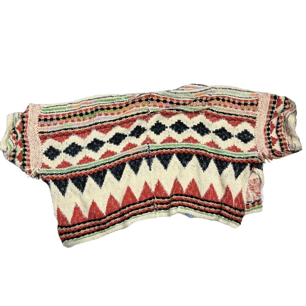 Free People Womens XS/S Running Wild Poncho Desert Combo Denim Oversized - Picture 6 of 8